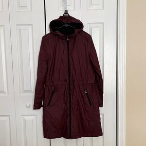 Women's Burgundy Hooded Jacket